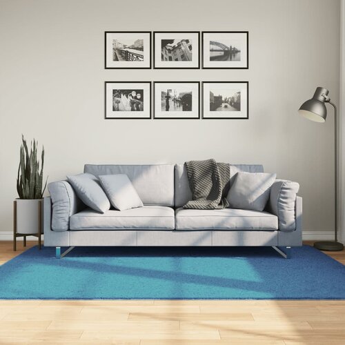 vidaXL Preproga OVIEDO s kratkimi vlakni turkizna 140x200 cm Cene