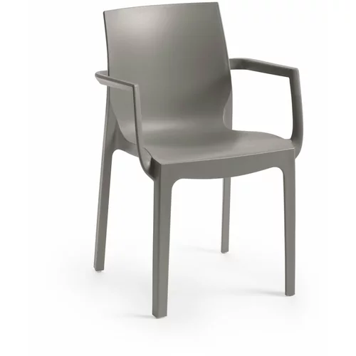 Rojaplast Siva plastična vrtna stolica Emma -