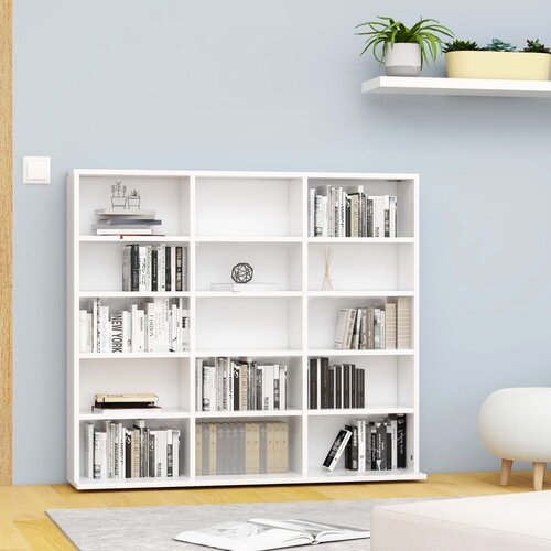 vidaXL Omarica za CD plošče bela 102x23x89,5 cm iverna plošča Cene