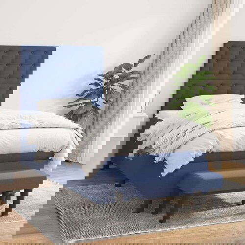  Krevet s oprugama i madracem plavi 80x200 cm od tkanine Slike
