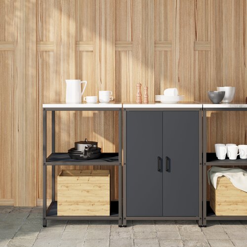VidaXL Kuhinjski set za pohranu 2 pcs Antracit 120 x 50 x 92 cm Slike