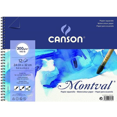 Canson Blok akvarelni spirala Montval 24x32 cm 300 g, 12 listni; Cold Pressed, (22005365) Cene