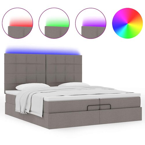 vidaXL Otomanski posteljni okvir z vzmetnicami taupe 200x200 cm blago, (21653403) Cene
