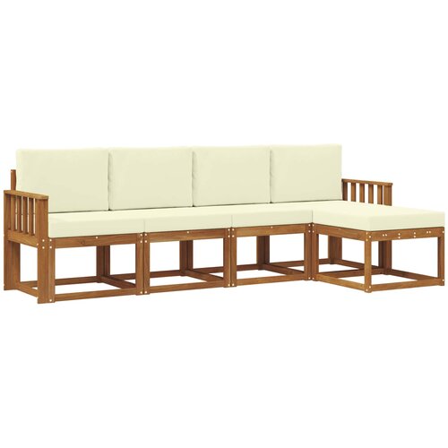  Set vanjskih sofa 5 kom. Prirodna i krem Smeđa 249 x 122,5 x 73 cm Slike