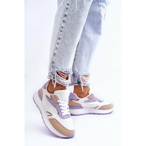 Kesi Women's sports shoes on platform White-purple Henley Cene