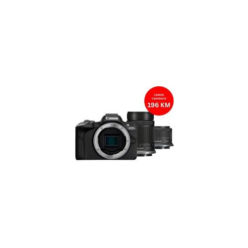 Canon fotoaparat R50 RFS18-45 + RFS55-210 IS STM Crni Cijene