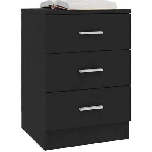 VidaXL noćni ormarić crni 38 x 35 x 56 cm od iverice Slike