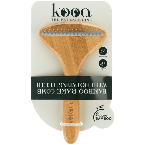 Kooa glavnik iz bambusa z vrtljivimi zobci - D 17,5 x &amp;Scaron; 10 cm Slike