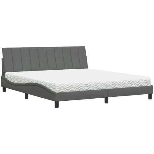 VidaXL Krevet s madrac svjetlosivi 180x200cm tkanina Slike