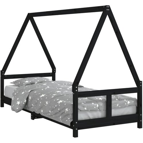VidaXL Otro&amp;scaron;ki posteljni okvir črn 80x200 cm trdna borovina, (20787682) Slike