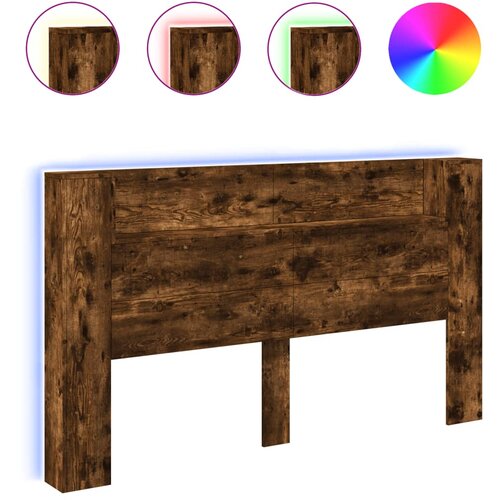 Maison Chic posteljno vzglavje - vzglavna omarica - nočna omarica led dim. hrast 180x16,5x103,5 cm, (21704912) Cene