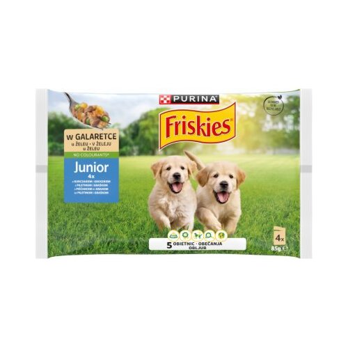 Friskies Junior pi&amp;scaron;čanec z grahom v želeju 4x85 g Slike