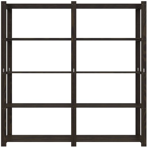  Stalak za pohranu 5 razina crni 170x38x170 cm masivna borovina Slike