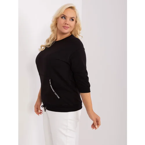 Fashion Hunters Black women's cotton blouse plus size