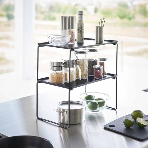 YAMAZAKI Crna metalna dodatna kuhinjska polica 41x24 cm Tower &amp;ndash; Slike