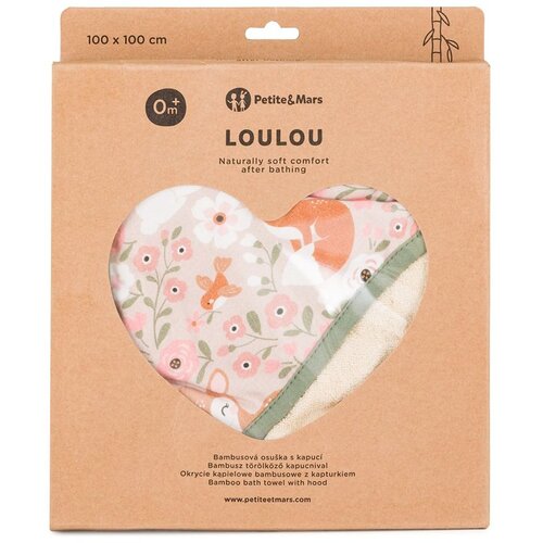 Petite&amp;amp;Mars Loulou brisača bambus 100x100cm, Rosy Wilderness Slike
