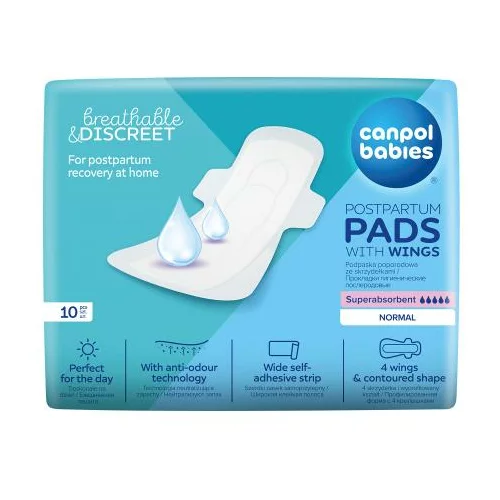 Canpol Breathable & Discreet Day Postpartum Pads With Wings poporodni vložki 10 kos za ženske