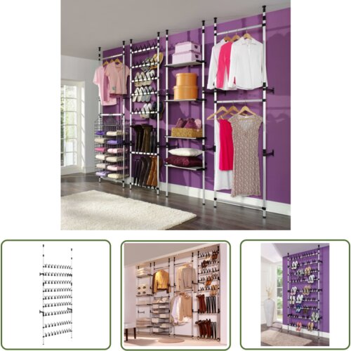 The Living Store Teleskopsko stojalo za čevlje s palicami aluminij - Stojalo Za Čevlje, (21744666) Cene