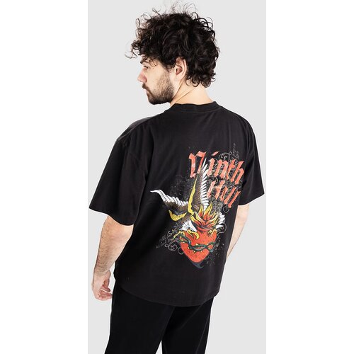 Ninth Hall Sacred Feathers Boxy T-shirt limo black Cene