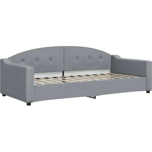 VidaXL Dnevni krevet s madracem svjetlosivi 90 x 200 cm od tkanine Slike