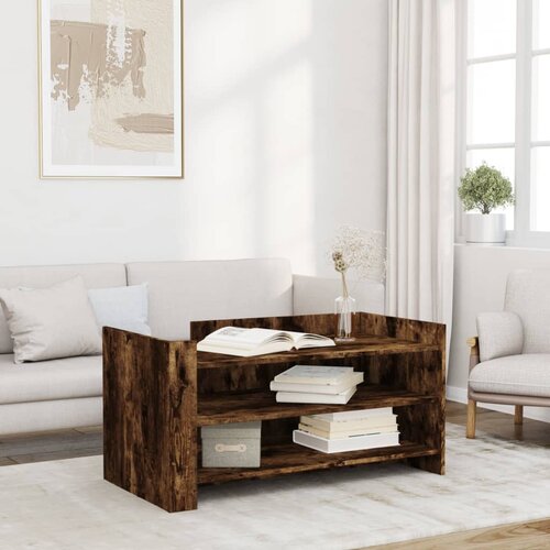 The Living Store Klubska mizica dimljeni hrast 100x50x50 cm inženirski les - Klubska Mizica, (21573135) Slike