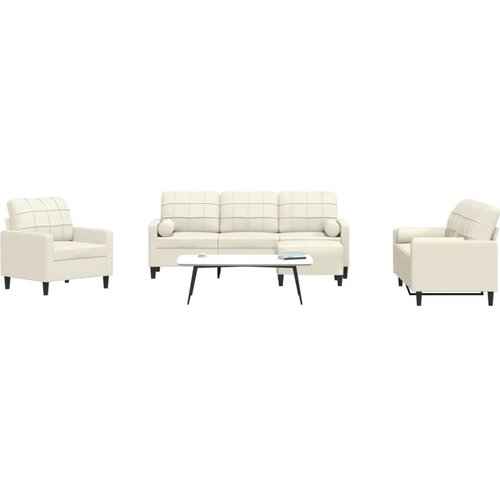 vidaXL 4-dijelni set sofa s jastucima krem baršunasti Cijene