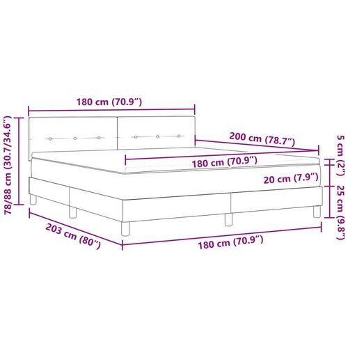 Box Spring krevet s madracem Crni 180x200 cm Tkanina Slike