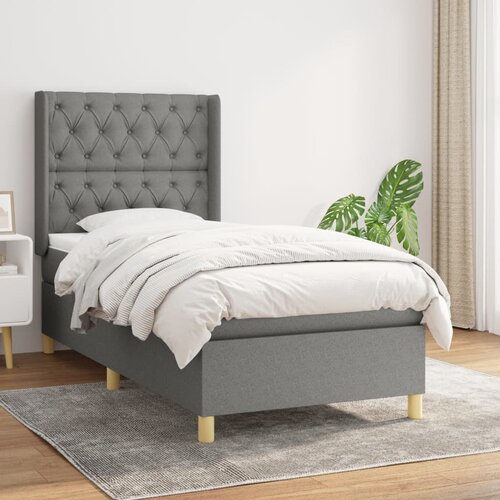 The Living Store Box spring postelja z vzmetnico temno siva 80x200 cm blago - Box Spring Postelja, (21520498) Slike