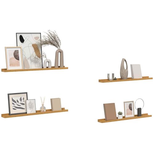  Polica na zidu Zidne 4 pcs Bež 80 x 9 x 3 cm Konstruirano drvo Slike