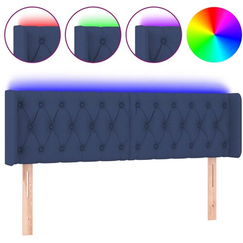 Maison Chic led posteljno vzglavje - vzglavna omarica - nočna omarica modro 163x16x78/88 cm blago, (21711428) Cene
