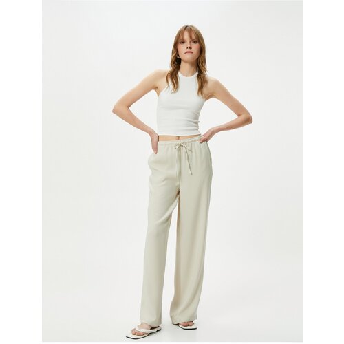 Koton Wide Leg Trousers Elastic High Waist Slike