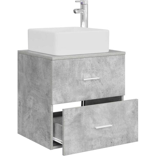  Umivaonik s policom Betonska siva 49,5 x 41 x 63 cm Slike