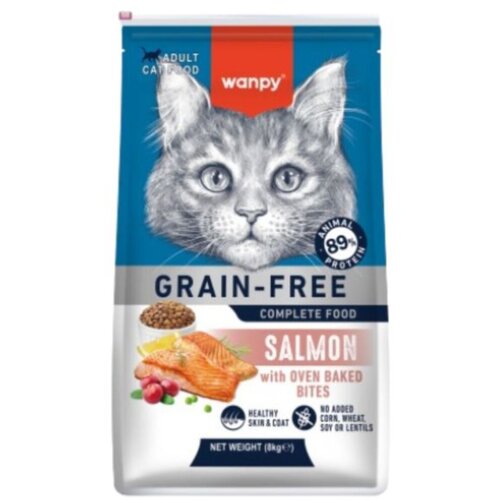 WANPY Suva hrana za mačke Grain Free, Losos, 8kg Slike
