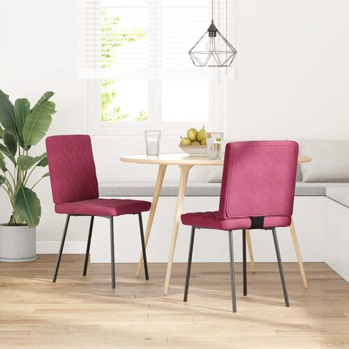 Maison Chic Jedilni stoli - Vzorci stoli 2 kosa vinsko rdeč žamet A589, (22032164) Slike