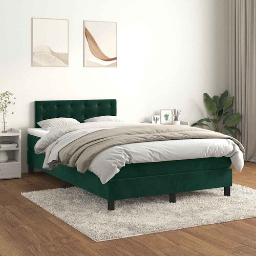 Box spring krevet s madracem tamnozeleni 120x200 cm bar&amp;scaron;unasti Slike