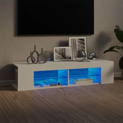 TV ormarić s LED svjetlima bijeli 135 x 39 x 30 cm