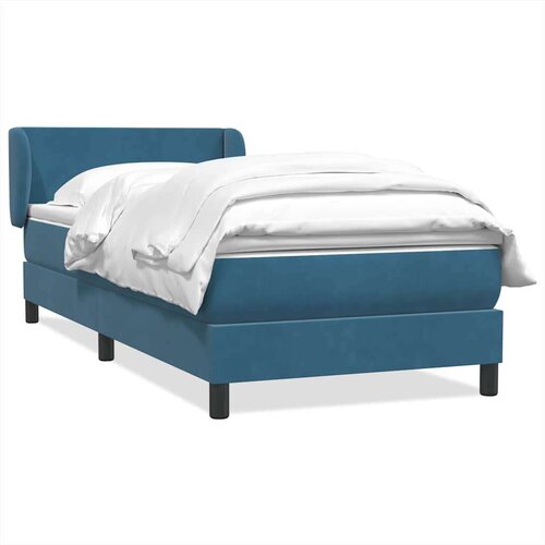 Box spring postelja z vzmetnico temno modra 80x210 cm žamet, (21792486) Slike