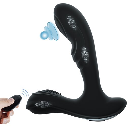 Paloqueth Prostate Vibrator with 12 Impact and Vibration Modes Black Slike