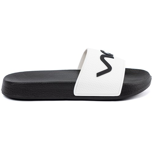Shelvt White and black flip-flops with an inscription Slike
