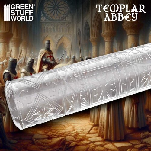 Green Stuff World Textured Rolling Pin Templar Abbey | Teksturirani valjak Templar Abbey 14.5cm Cene