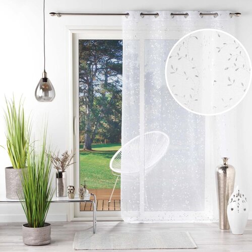 Douceur d int&amp;eacute;rieur Bela/v srebrni barvi prosojna zavesa iz tančice 140x240 cm Floressia &amp;ndash; Slike