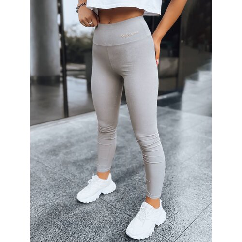 DStreet Prążkowane legginsy damskie LOOK AT ME jasnoszare Slike