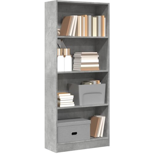  Regal za knjige boja betona 60x24x143 cm konstruirano drvo Cene