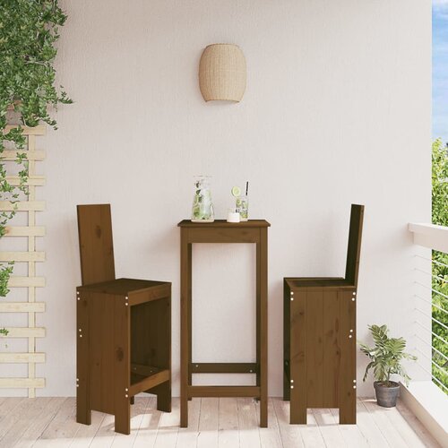  The living store barski stolček 2 kosa medeno rjava 40x42x120 cm trdna borovina - barski stolček, (21445456) Cene