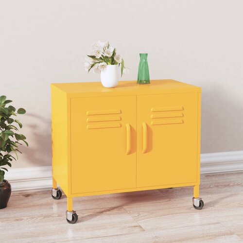 VidaXL Omara za shranjevanje gorčično rumena 60x35x49 cm jeklo Slike