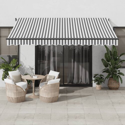 Tenda na automatsko uvlačenje antracit i bijela 400 x 350 cm Cijene