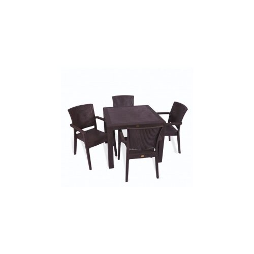 Bastenski set zeugma 4 stolice i sto 90x90 braon Cene
