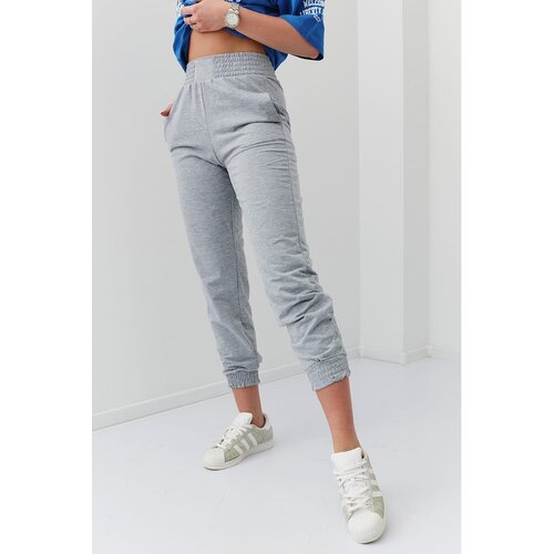 Fasardi Cotton joggers with pockets in light gray Slike
