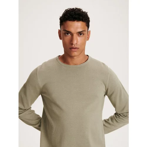 Reserved - Pamučni džemper - svjetlozeleno