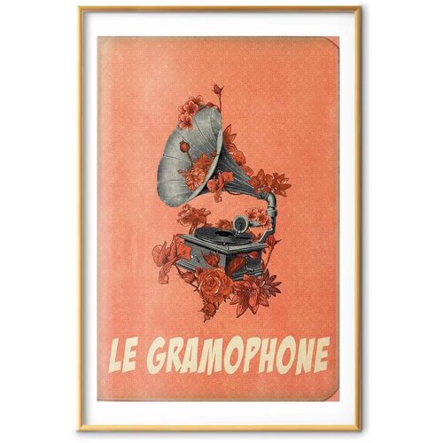  Plakat - Gramophone 21x30 Zlatni okvir s margom Slike